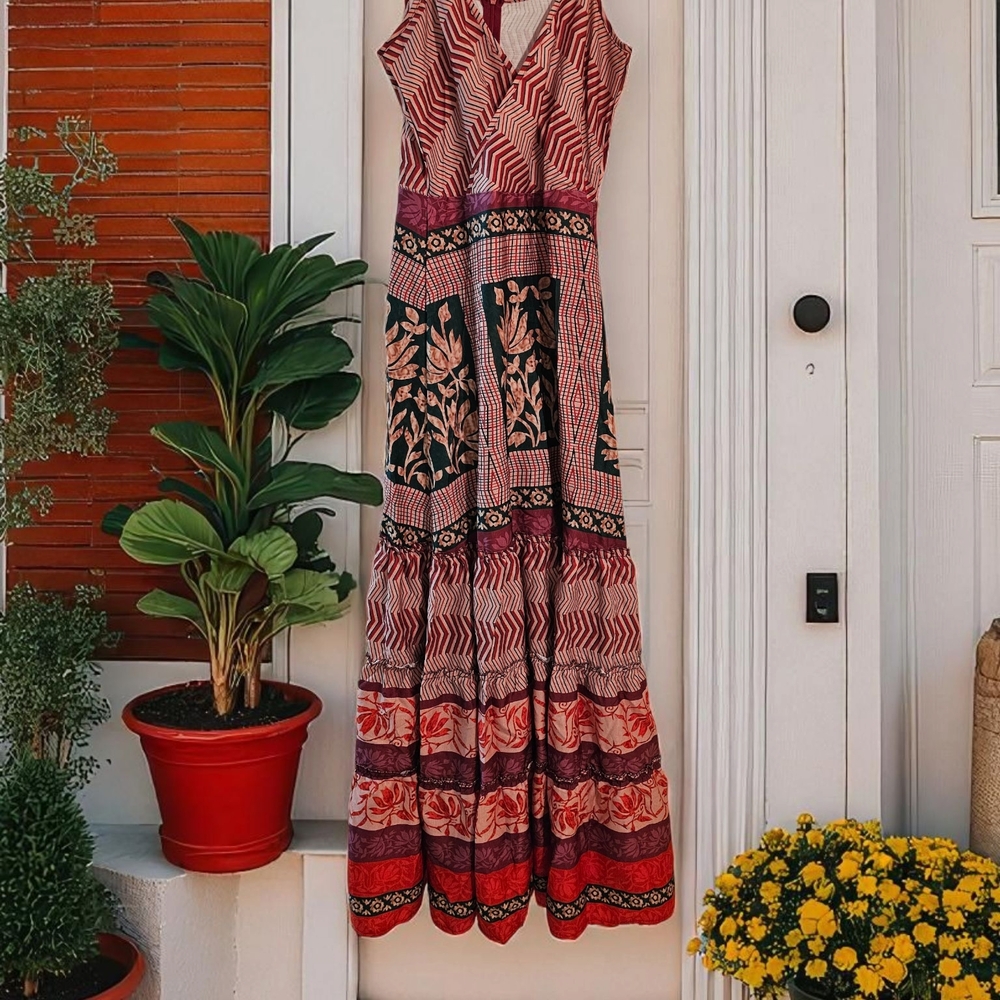 Boho Maxi Dress Sz M. NWOT